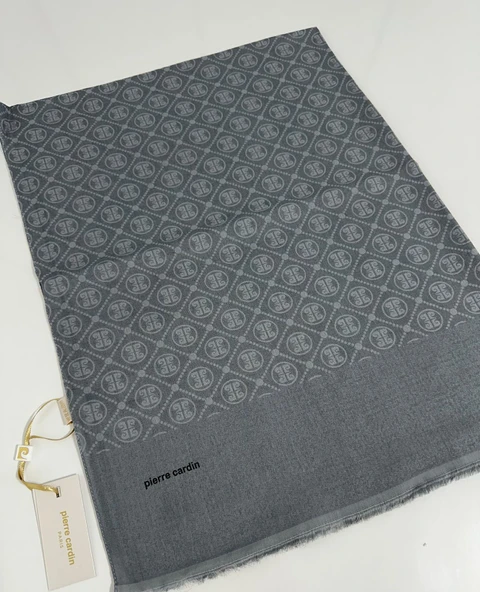 Elegans Monogram Şal-75 X 190-090700-971 Gri ürün görseli