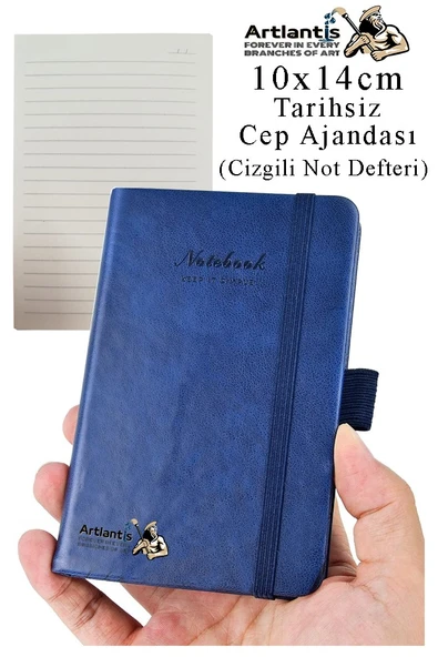Sert Kapak Tarihsiz Ajanda 10x14 cm 1 Adet Sert Kapak Lastikli Not Defteri Cep Ajandası Çizgili Kalem Tutuculu Thermo - 7
