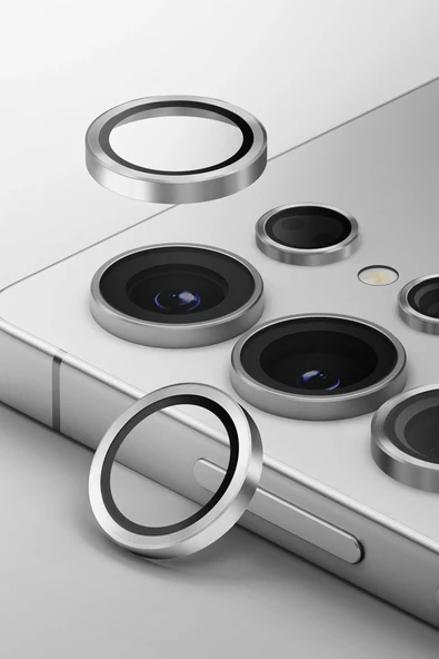 Samsung Galaxy S25 Ultra Kamera Lens Koruyucu Alüminyum Çerçeve AluGuard Serisi Oleofobik Yüzey  SİYAH - 2