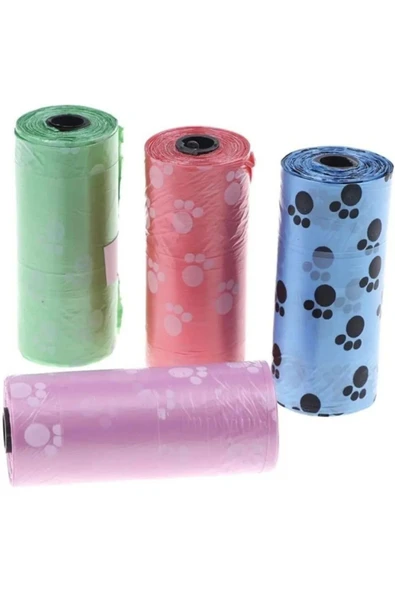 Sızdırmaz Köpek Kaka Poşeti 4 lü Set - Dayanıklı ve Geniş Kapasiteli Evcil Hayvan Atık Poşetleri - 4