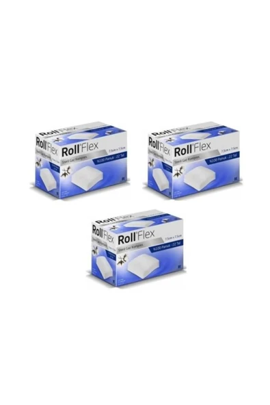 Roll Flex Steril Gaz Kompres 7,5cm x 7,5cm 100'lü 3 Paket