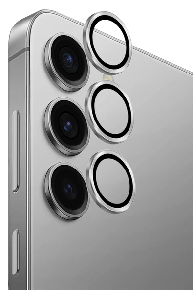 Samsung Galaxy S25 Kamera Lens Koruyucu Alüminyum Çerçeve AluGuard Serisi Oleofobik Yüzey