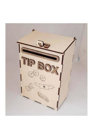 Ahşap Posta Kutusu Tip Box Bahşiş Kutusu Tipbox Kumbara