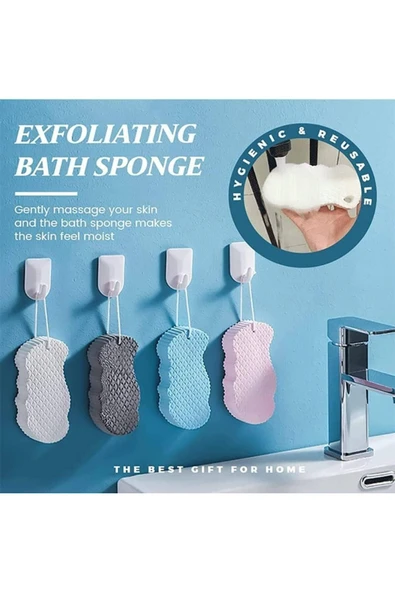 Süper Yumuşak Masaj Banyo Süngeri - Yetişkinler ve Çocuklar İçin Cilt Dostu, Karışık Renk - 4