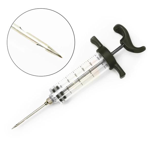 Et Marine Enjektörü Paslanmaz Çelik Iğneli Baharat Sos Şırıngası 50ml - 3