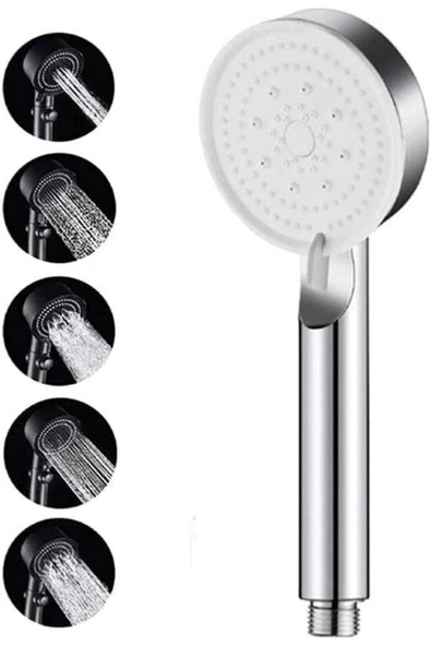 Turbo Duş Başlığı - Yüksek Basınçlı 5 Fonksiyonlu El Duşu, Krom - 2