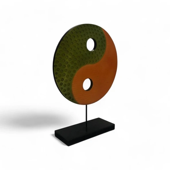 Ying Yang Yeşil Turuncu Ev Dekoru Büyük - 3