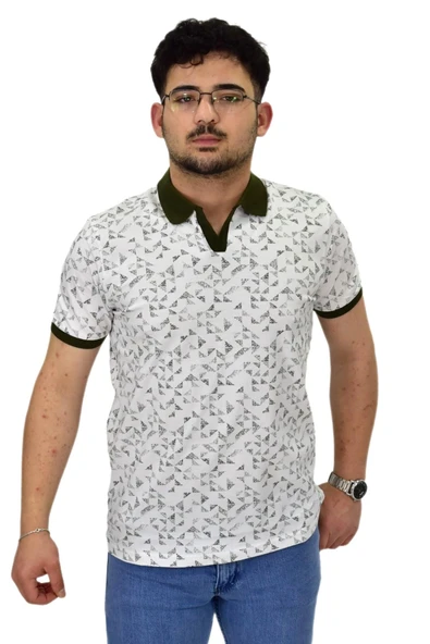 Erkek Polo Yaka Baskılı Pike Tişört 10600 BGL-ST04539 - Resim 4