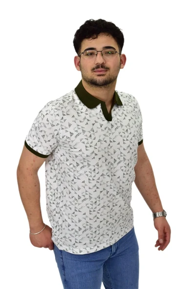 Erkek Polo Yaka Baskılı Pike Tişört 10600 BGL-ST04539 - Resim 12