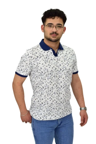 Erkek Polo Yaka Baskılı Pike Tişört 10600 BGL-ST04539 - Resim 11
