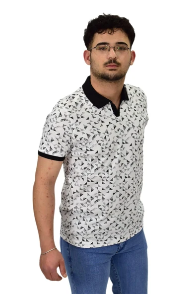 Erkek Polo Yaka Baskılı Pike Tişört 10600 BGL-ST04539 - Resim 10