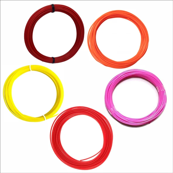 3D Kalem için Karışık Tema (Sarı,Turuncu,Kırmızı,Bordo,Pembe) PLA Filament Seti