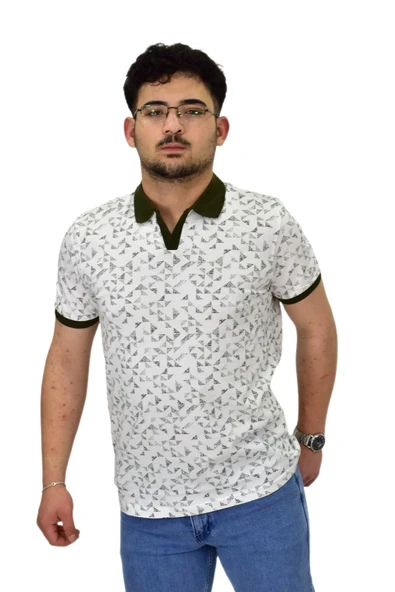 Erkek Polo Yaka Baskılı Pike Tişört 10600 BGL-ST04539 - Resim 8