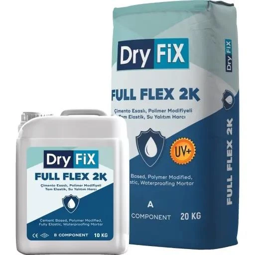 DryFix Full Flex 2K Uv Çimento Esaslı Uv Dirençli Tam Elastik Su Yalıtımı 30 Kg Set