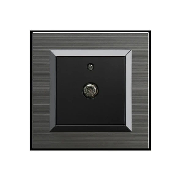 Tenda Quantum Manyetik Gri+siyah Uydu Tv Prizi F Konnektör + Çerçeve Dahildir 10 Adet