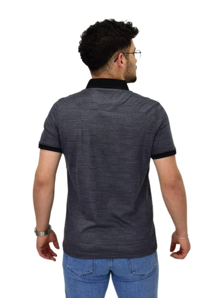 Erkek Polo Yaka Fermuarlı Merserize Jakarlı Tişört 7640 BGL-ST04537 - Resim 9