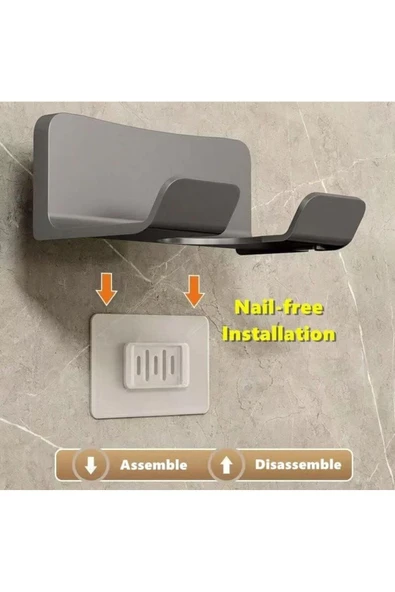 Duvara Monte Edilebilir Saç Kurutma Makinesi Tutucu - Pratik Banyo Organizeri, Depolama Çözümü - 5