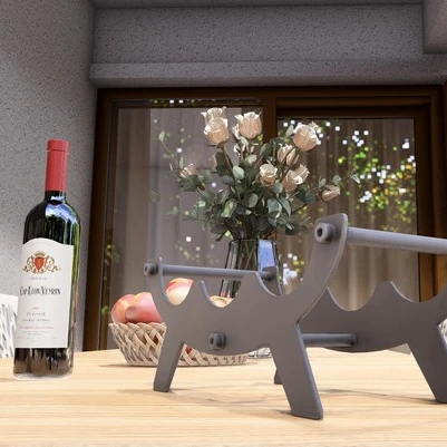 Masa üstü Şarap Şişesi Standı Metal Eliptik desenli Çok Şık - 6