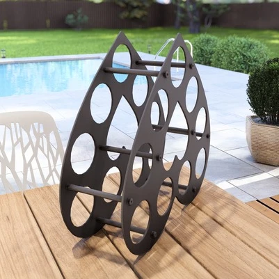 Kalp Desenli Masa üstü Şarap Şişesi Standı Metal Dekoratif - 7