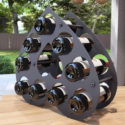 Kalp Desenli Masa üstü Şarap Şişesi Standı Metal Dekoratif - 4