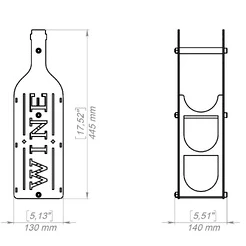 Masa üstü Şarap Şişesi Standı Metal Desenli Dekoratif ve Çok Şık - 8