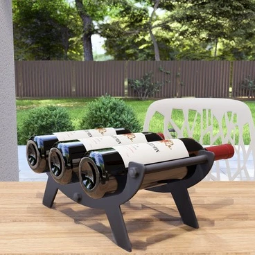 Masa üstü Şarap Şişesi Standı Metal Eliptik desenli Çok Şık - 3