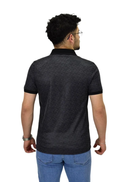Erkek Polo Yaka Fermuarlı Merserize Jakarlı Tişört 7630 BGL-ST04538 - Resim 9