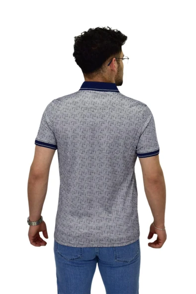 Erkek Polo Yaka Fermuarlı Merserize Jakarlı Tişört 7630 BGL-ST04538 - Resim 8