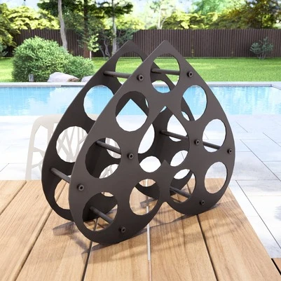 Kalp Desenli Masa üstü Şarap Şişesi Standı Metal Dekoratif - 6