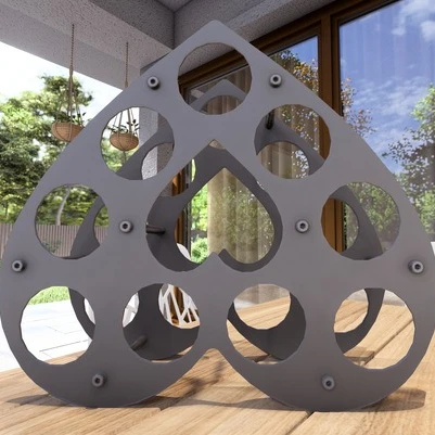 Kalp Desenli Masa üstü Şarap Şişesi Standı Metal Dekoratif - 8