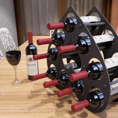 Kalp Desenli Masa üstü Şarap Şişesi Standı Metal Dekoratif - 3