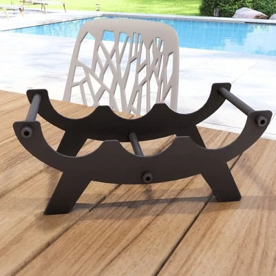 Masa üstü Şarap Şişesi Standı Metal Eliptik desenli Çok Şık - 5