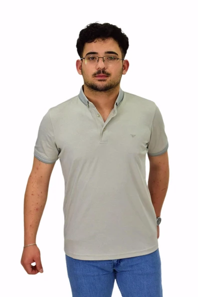 Erkek Büyük Beden Polo Yaka Merserize Tişört T3000 BGL-ST04534 - Resim 7