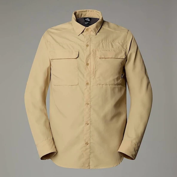 M L/S SEQUOIA SHIRT Khaki Khaki M - Resim 3