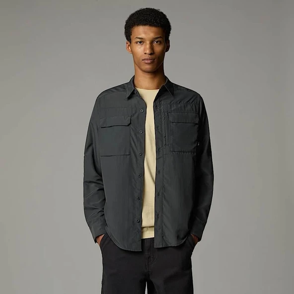 M L/S SEQUOIA SHIRT GREY GREY S - Resim 6