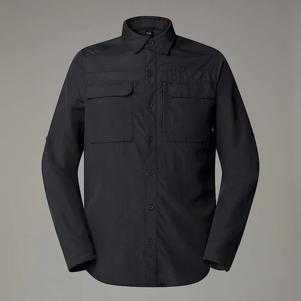 M L/S SEQUOIA SHIRT GREY GREY S - Resim 3