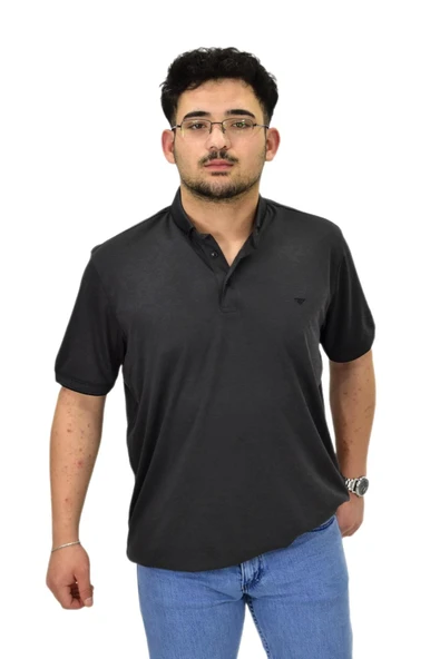 Erkek Büyük Beden Polo Yaka Merserize Tişört T3000 BGL-ST04534 - Resim 3