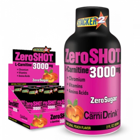 ZeroSHOT 3000mg Şeftali 12 x 60ml