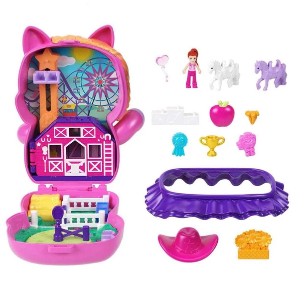 Polly Pocket ve Maceraları Kompakt Oyun Seti Midlli JFG56-JCR39 - Resim 6