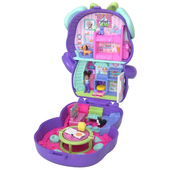 Polly Pocket ve Maceraları Kompakt Oyun Seti Göz Bantlı Köpek JFG56-JCR38 - 2