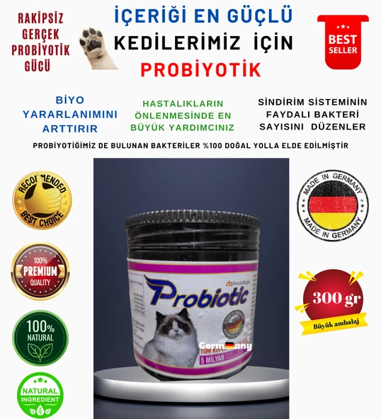 Organik Probiyotik Kedileriniz Hastalanmaya Son 300 gr
