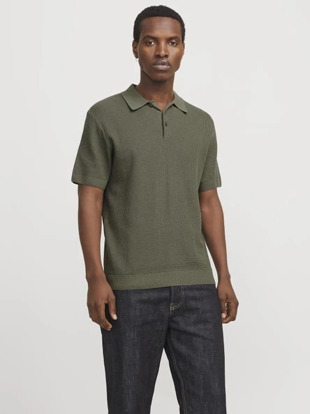 JPRCCCOOPER KNIT POLO SS SN Tea Leaf Tea Leaf L - 7