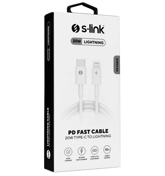 S-link Hızlı Şarj Kablosu Type-C to Lightning (1m) - Resim 3