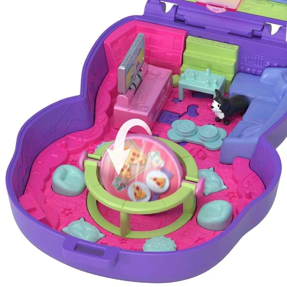 Polly Pocket ve Maceraları Kompakt Oyun Seti Göz Bantlı Köpek JFG56-JCR38 - 3