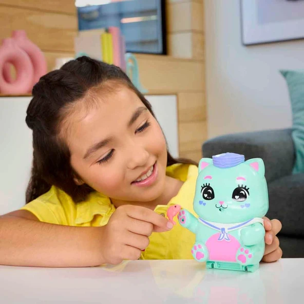 Polly Pocket ve Maceraları Kompakt Oyun Seti Kedi JFG56-JCR37 - Resim 6