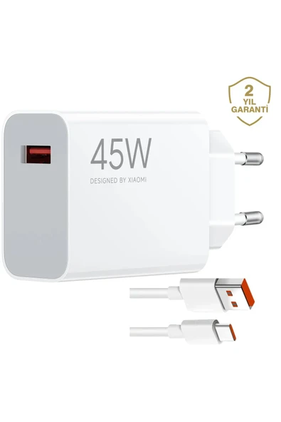 Xiaomi 45W (WATT) Orijinal Turbo Hızlı Şarj Aleti Seti