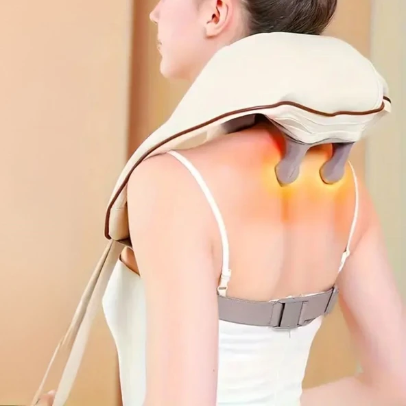 BUFFER® Elektrikli Boyun ve Sırt Masaj Aleti Kablosuz Boyun ve Omuz Yoğurma Masaj Yastığı - Resim 2