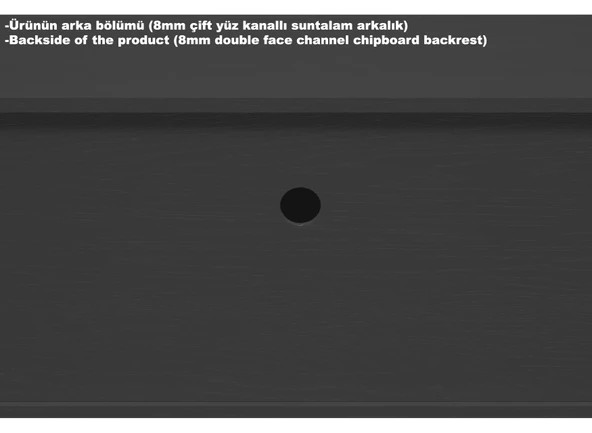 Nova  Zebra Kapak 180 Cm 2 Kapak 2 Çekmeceli Premium Tv Ünitesi - Minifiks - Wood Siyah / Atlantik Çam - 7