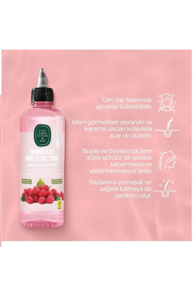 Eyüp Sabri Tuncer Frambuazlı Sirke Saç Toniği 100 ml x 3 Adet - Resim 3