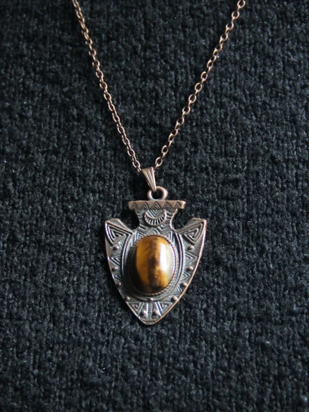 Doğal Taş Kaplangözü Doğal Taşlı Otantik Kadın Kolye 45 Cm Zincirli euk12bkg - Resim 2